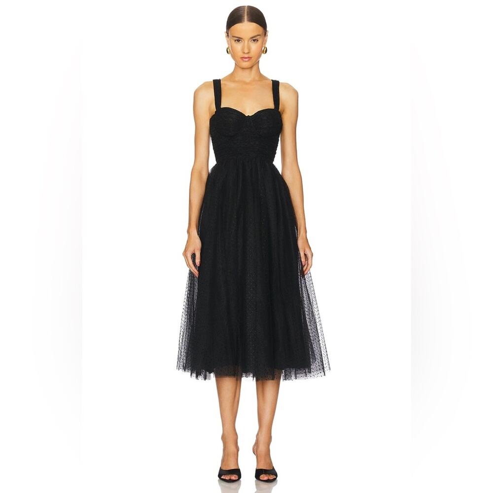 Zimmermann Tulle Midi Dress in Black 1 / 6